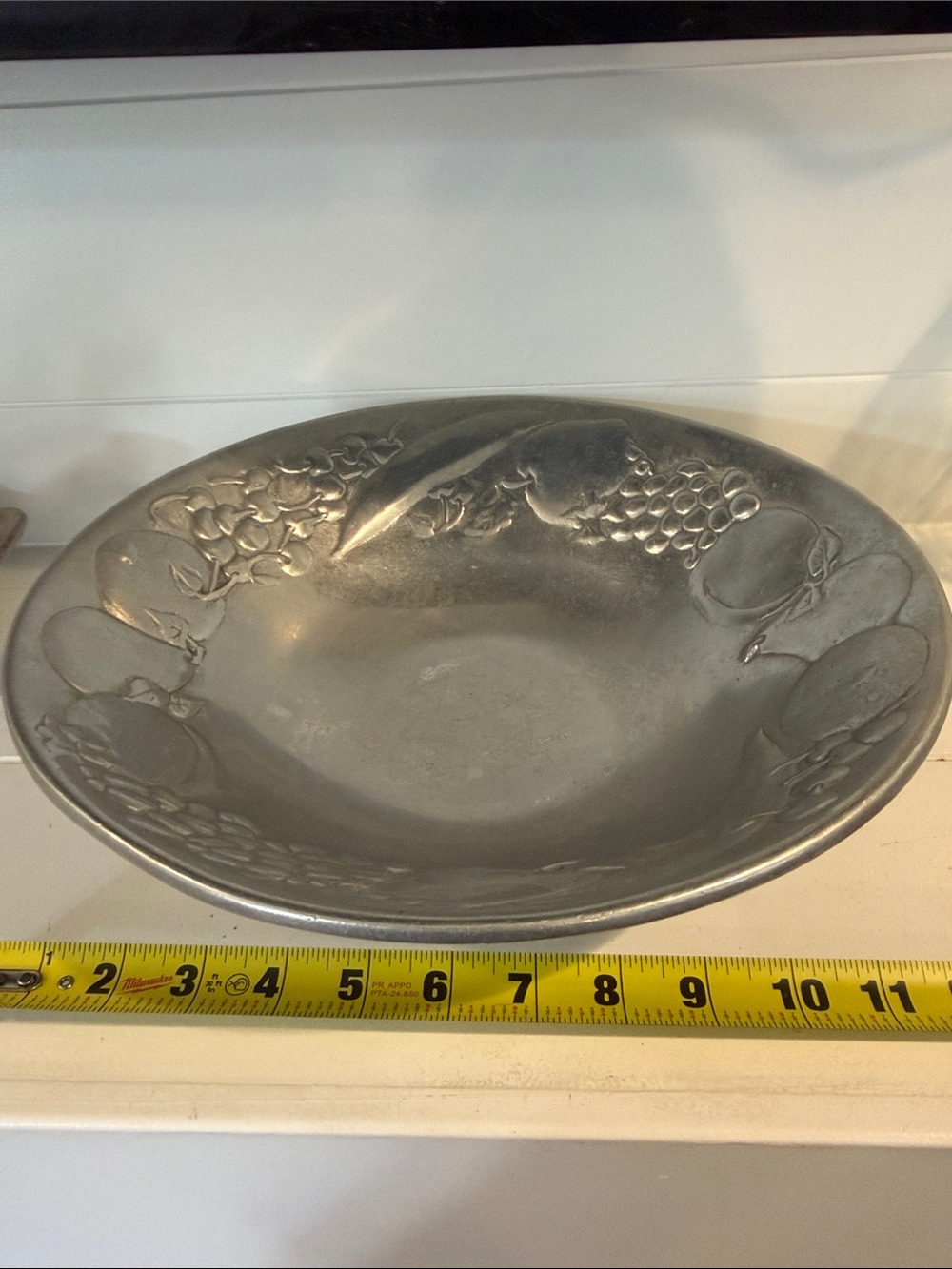 Wilton Silver-Tone Embossed Fruit Motif Serving Bowl